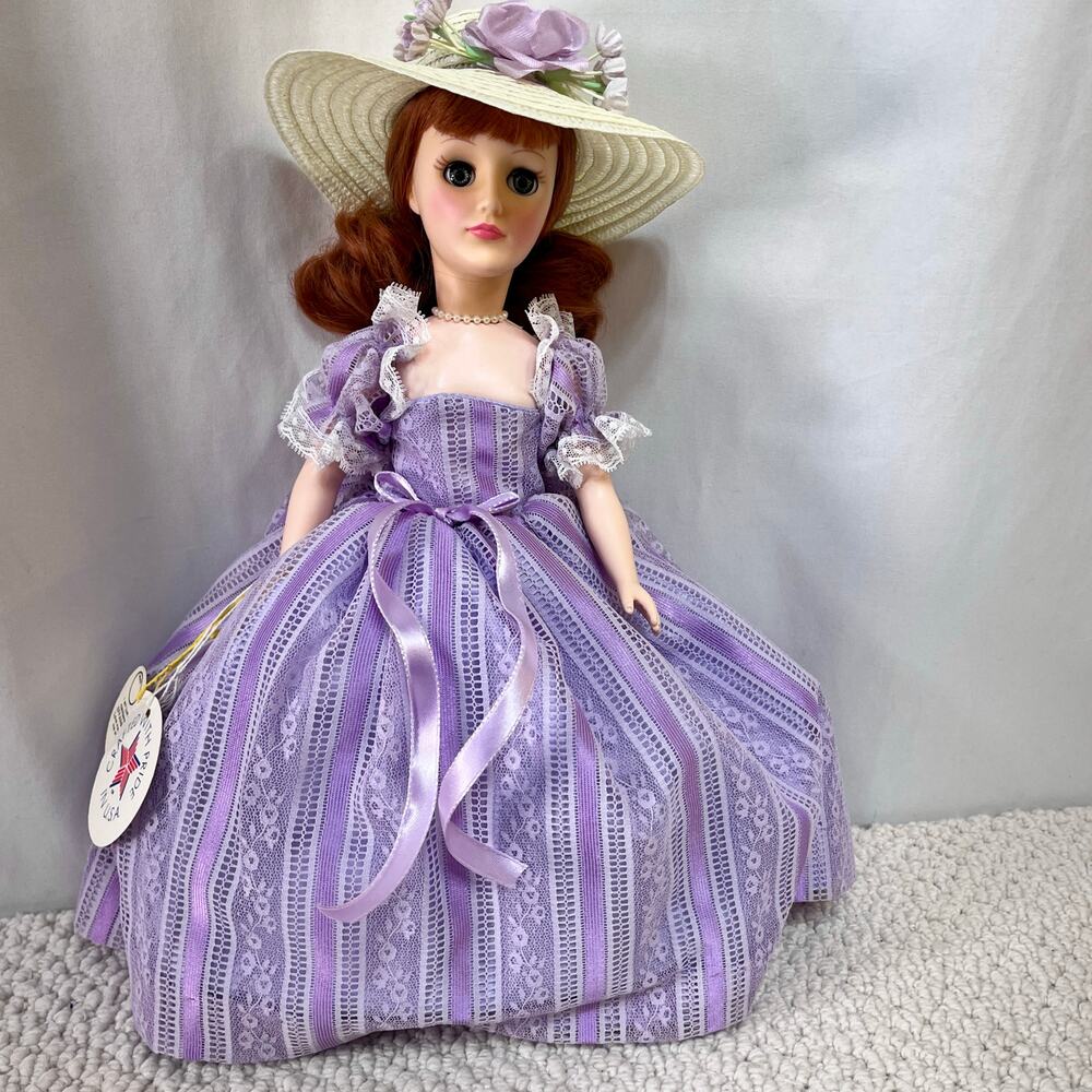 Effanbee Bridesmaid Doll 3302 1980's Red Hair Lavender Dress Hat